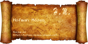 Hofman Mózes névjegykártya